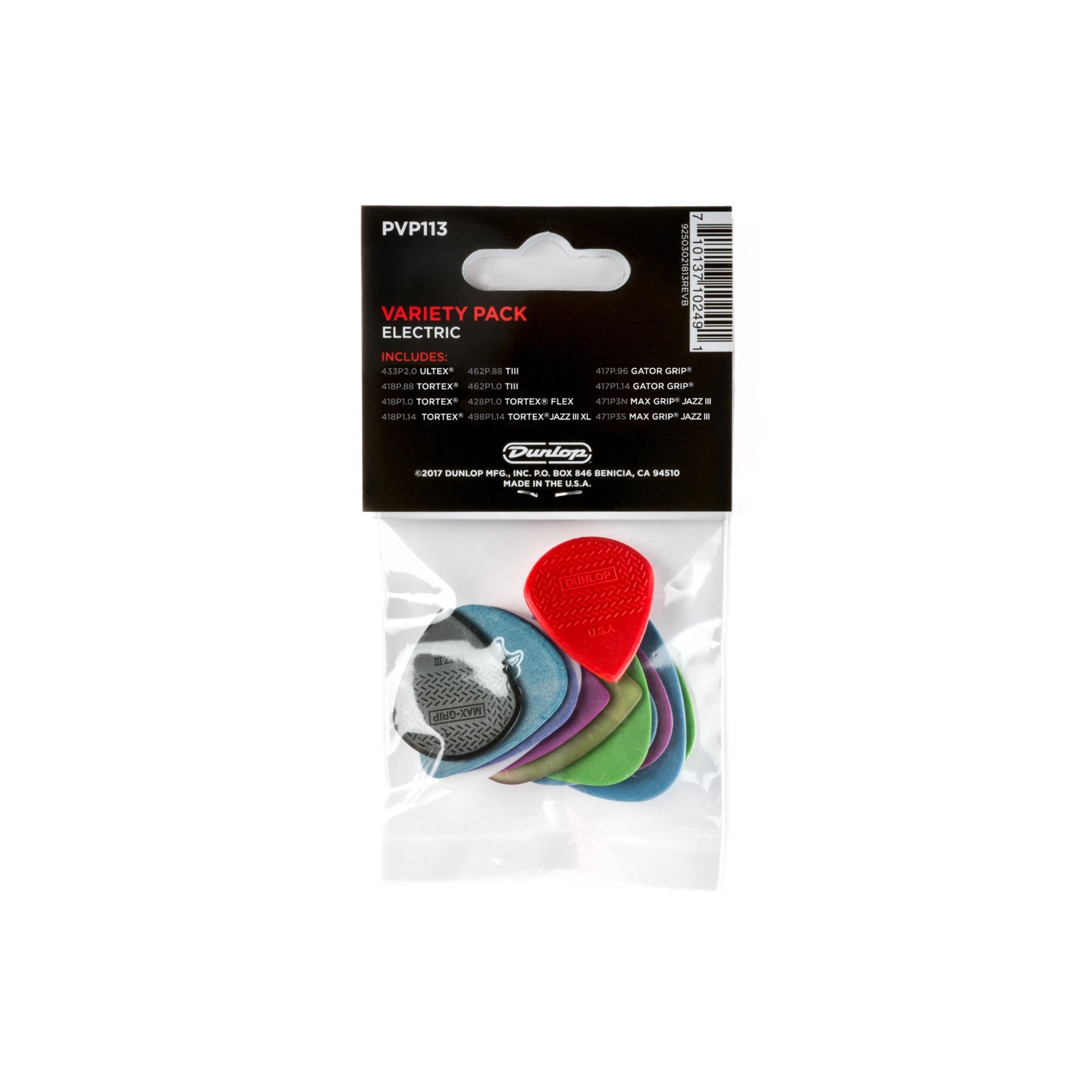 Dunlop PVP113 - Electric Pick Variety Pack, 12 Picks - back