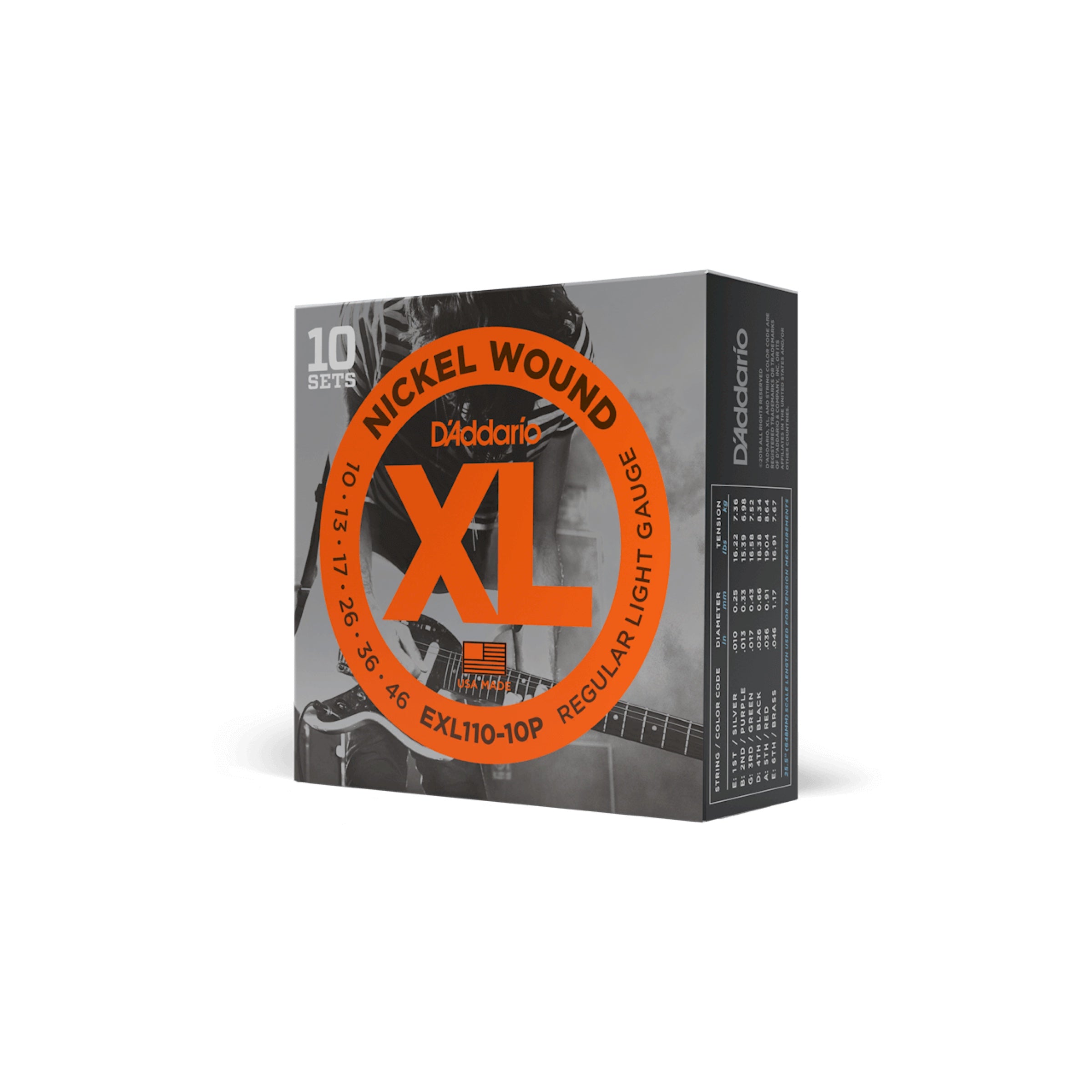 D'Addario EXL110 - XL Nickel Wound Electric Guitar Strings, Regular Light (10-46) - alternate view 1