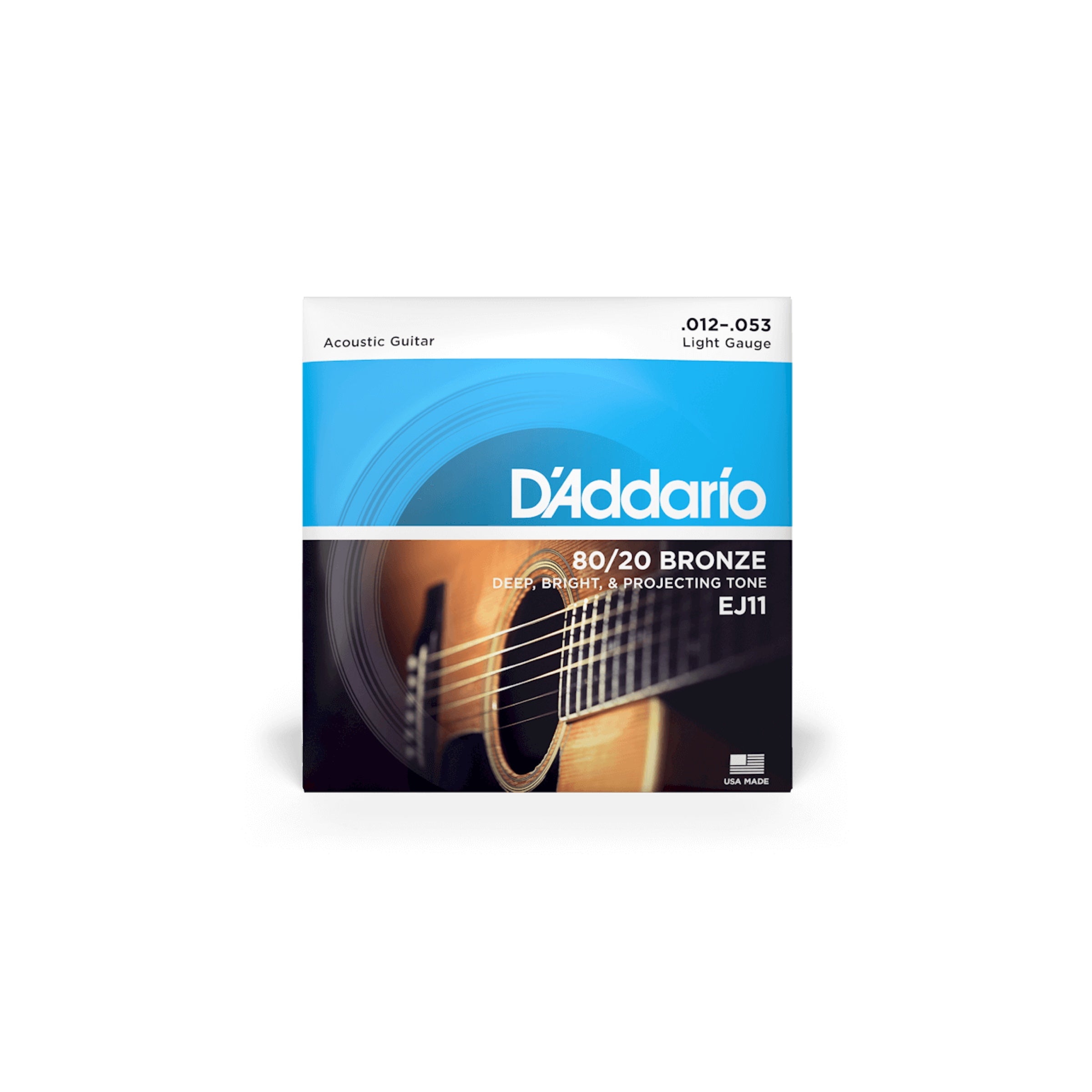 D'Addario EJ11 - 80/20 Bronze Acoustic Guitar Strings, Light (12-53) - detail