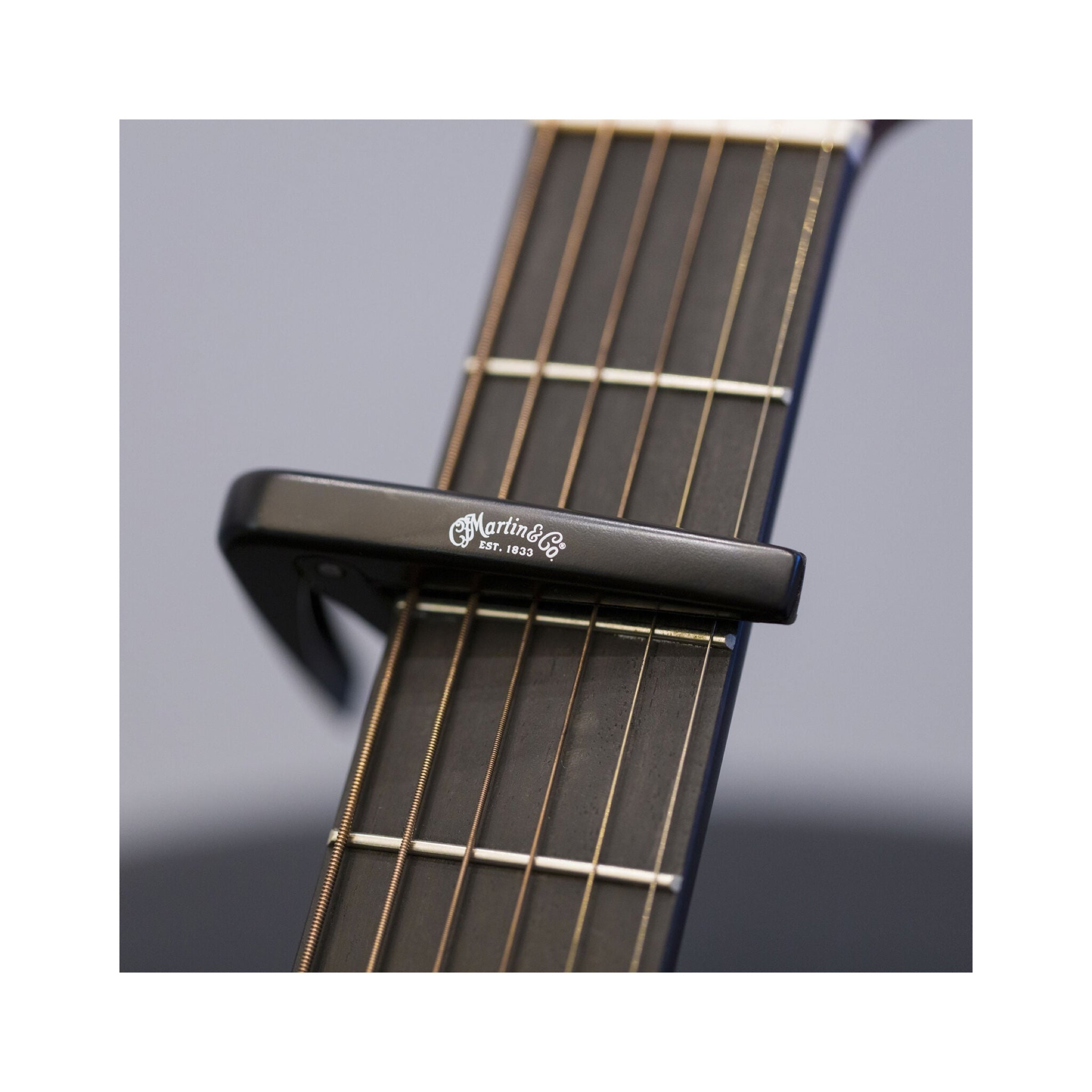 Martin Guitar Capo - Black - in use