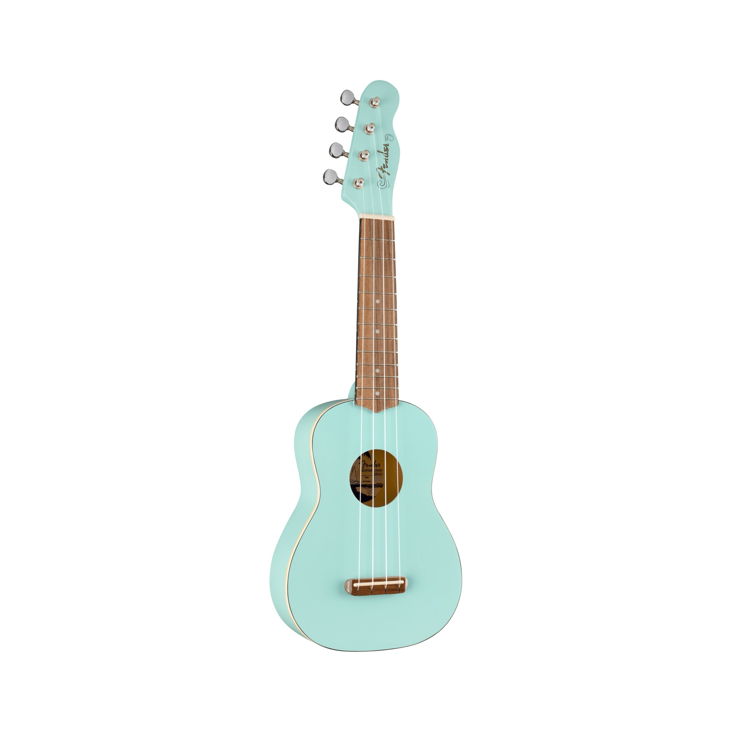 Fender Venice Soprano Ukulele - Daphne Blue - front angle