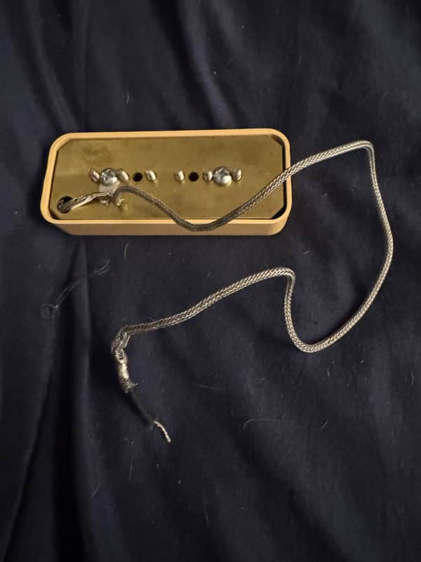 2010s Seymour Duncan Antiquity P90 Soapbar - baseplate with braided lead wire - Pauls Guitar Hideout
