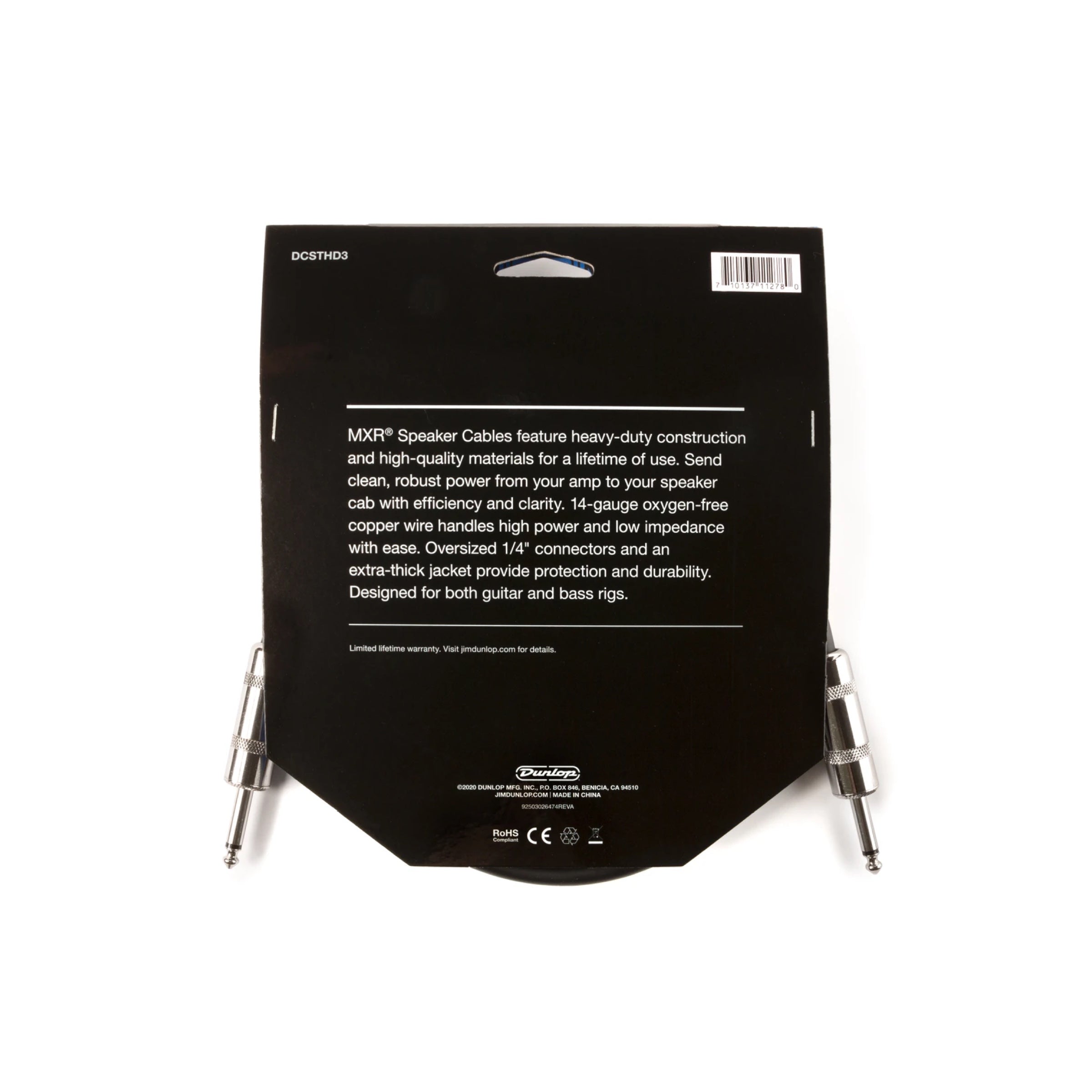 MXR DCSTHD3 - Heavy Duty Speaker Cable, 3 ft - back