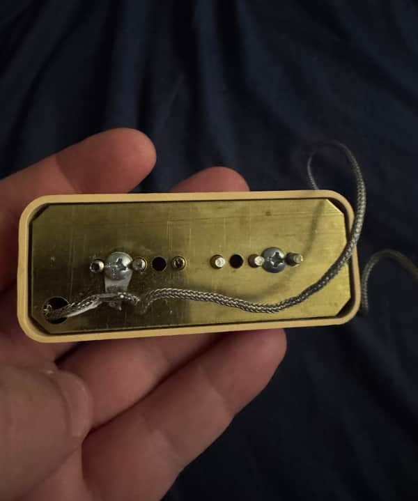 2010s Seymour Duncan Antiquity P90 Soapbar - baseplate bottom with wiring - Pauls Guitar Hideout