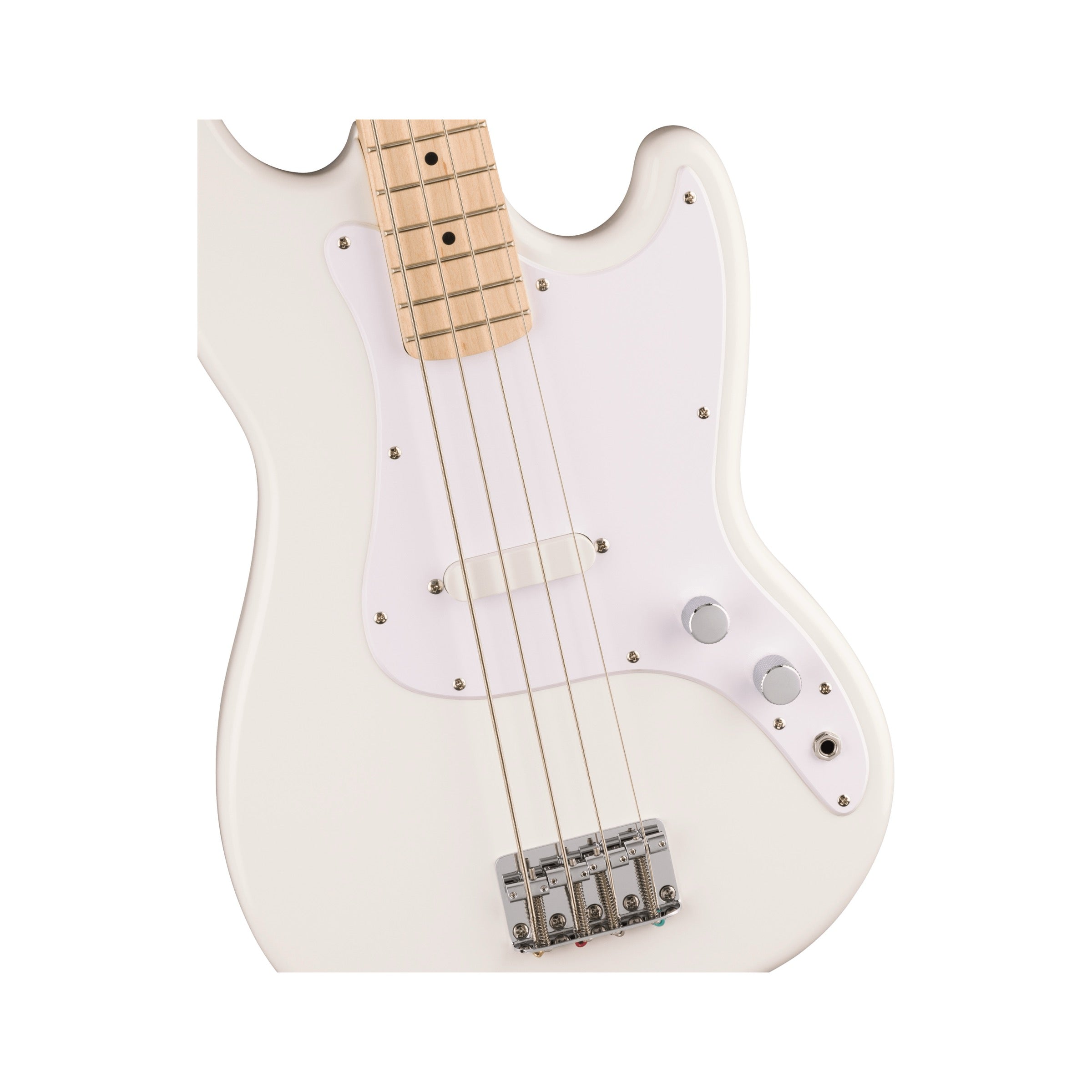 Squier Sonic Bronco Bass - Arctic White - body close-up