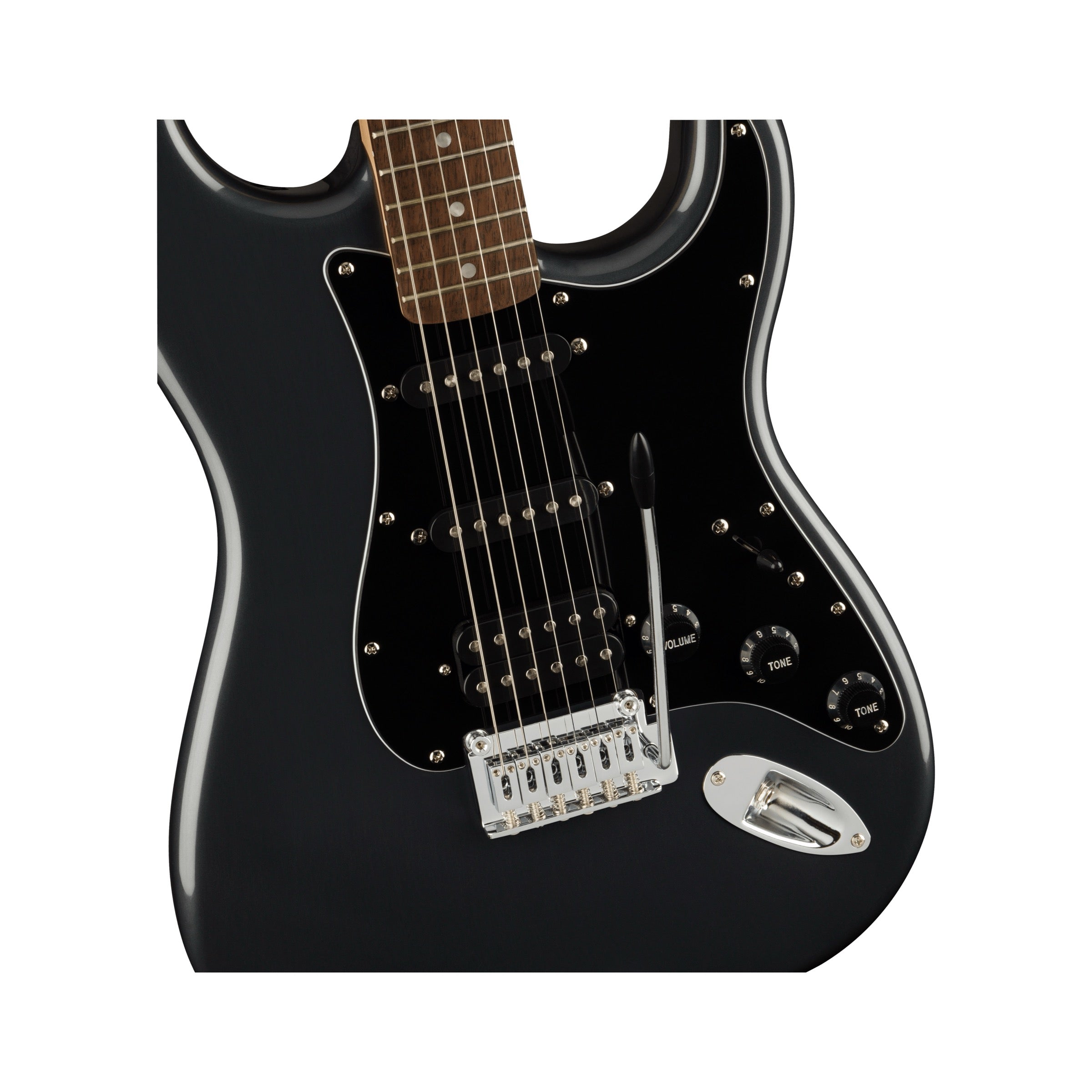 Squier Affinity Stratocaster HSS Pack - Charcoal Frost Metallic - body close-up