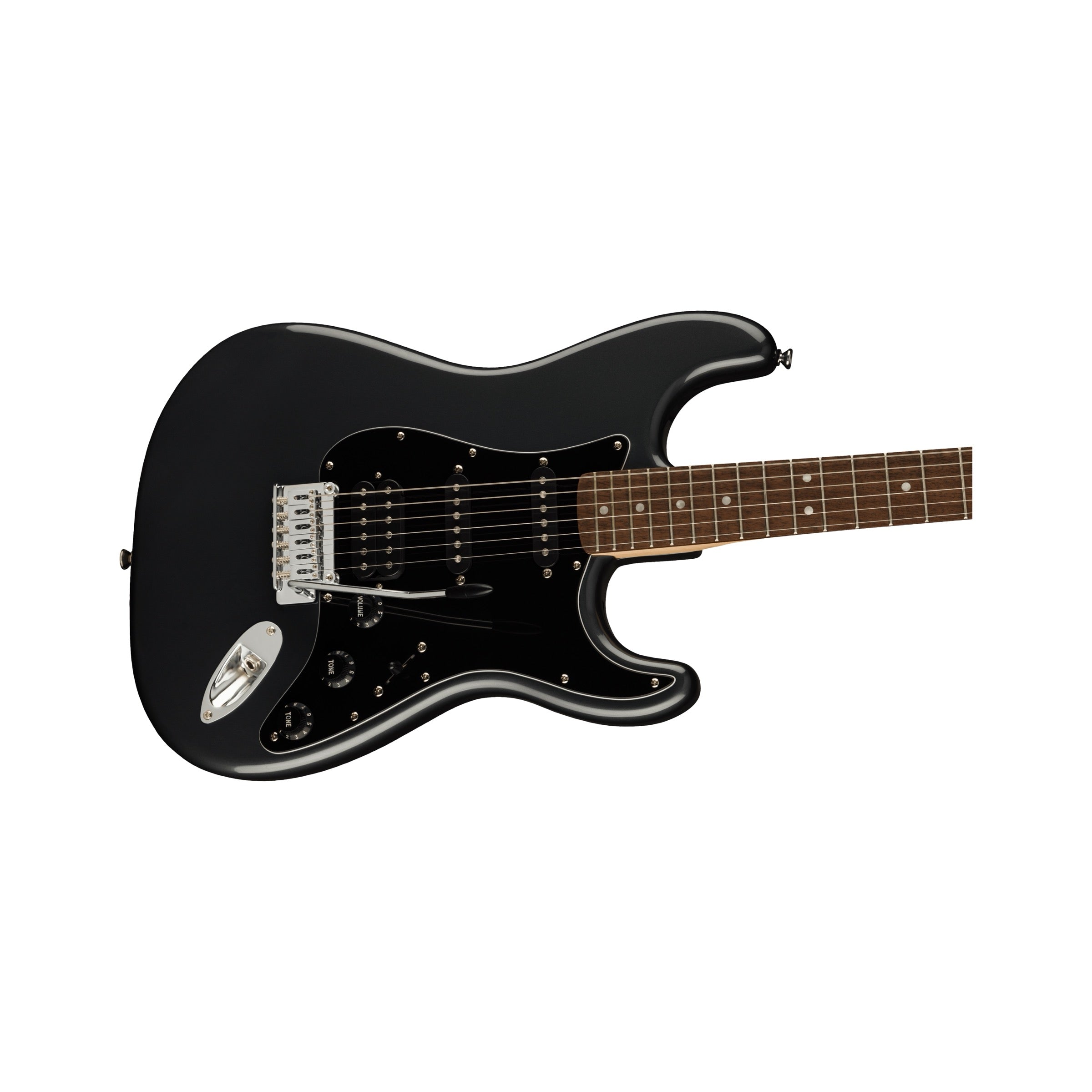 Squier Affinity Stratocaster HSS Pack - Charcoal Frost Metallic - body angle