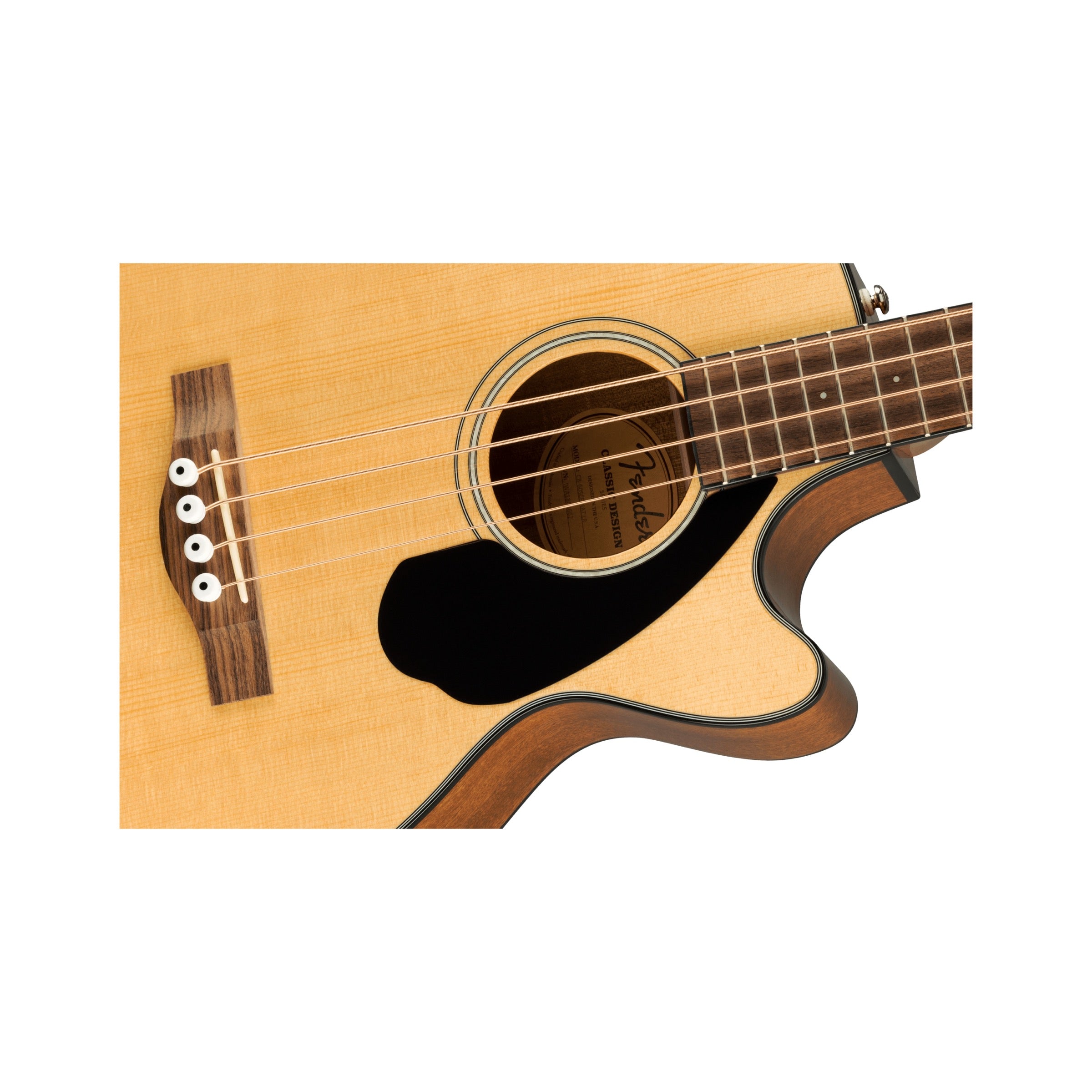 Fender CB-60SCE Acoustic Bass - Natural - body close-up
