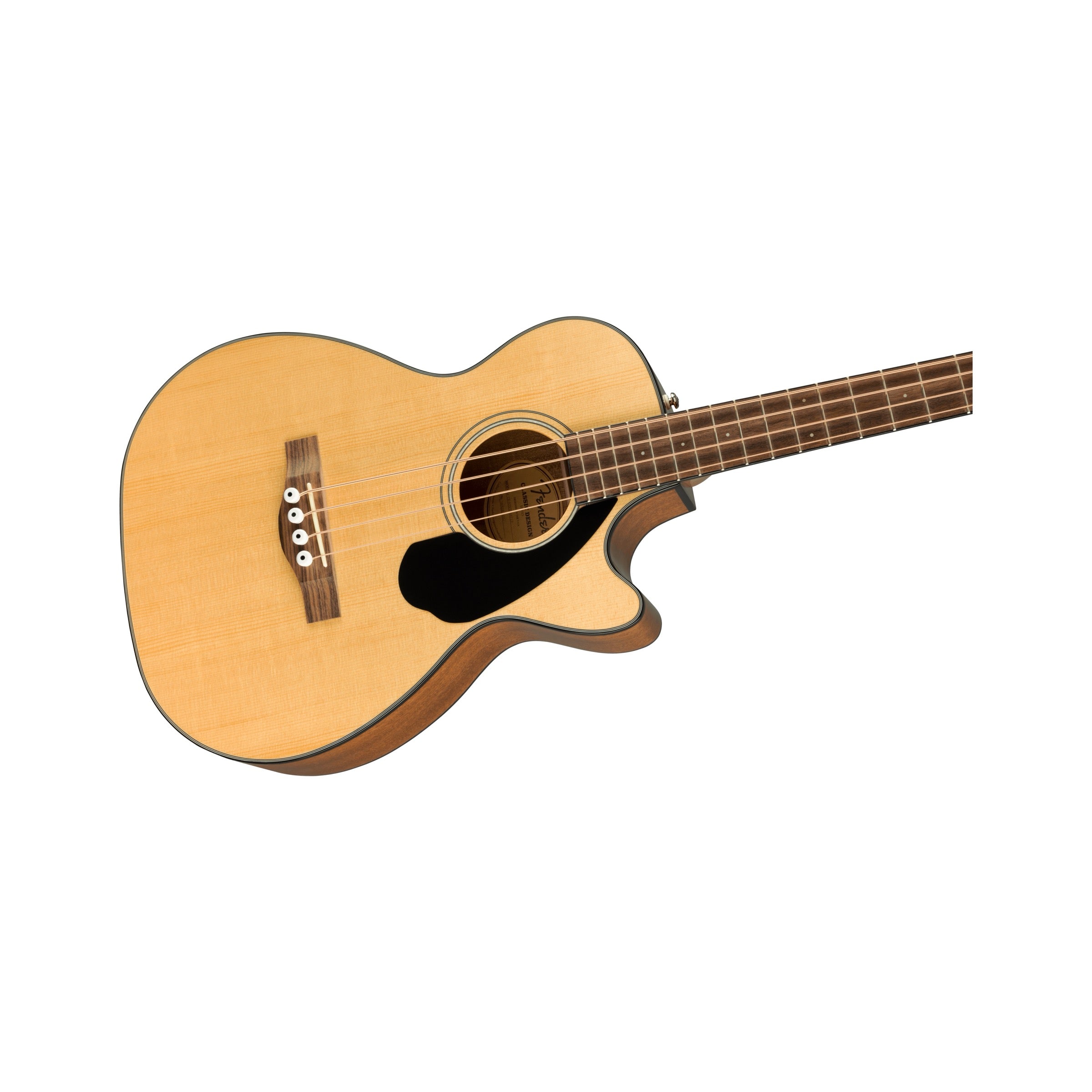 Fender CB-60SCE Acoustic Bass - Natural - body angle