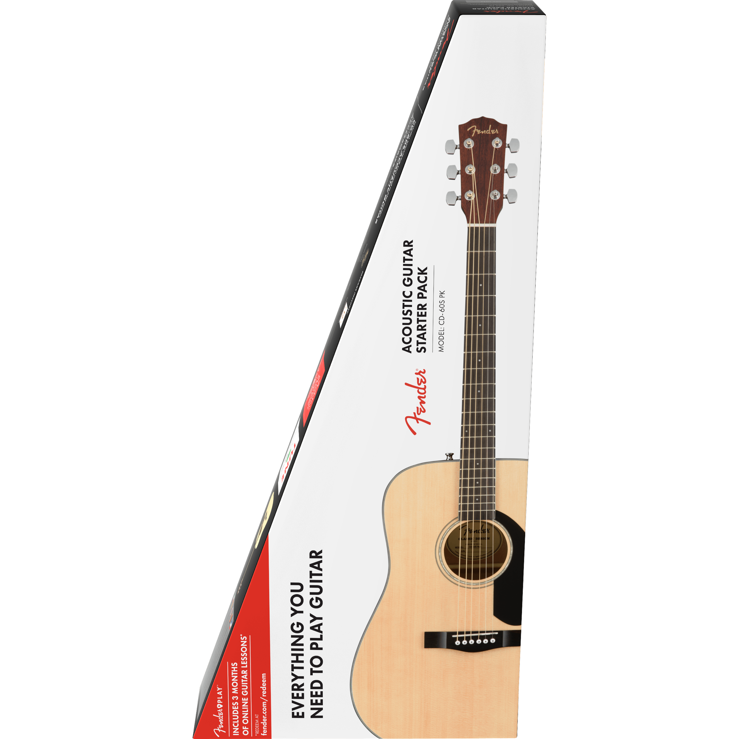 Fender CD-60S Dreadnought Pack - Natural - pack contents