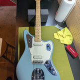 2017-2019 Fender American Professional Jaguar - front full body Sonic Grey - Pauls Guitar Hideout