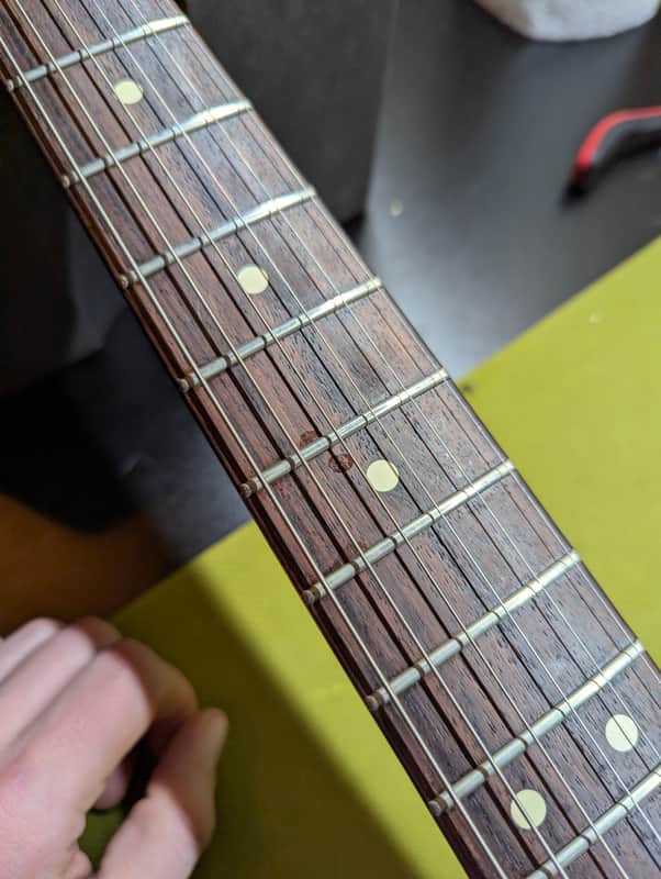 2000-2003 Fender American Fat Stratocaster - rosewood fretboard detail - Pauls Guitar Hideout