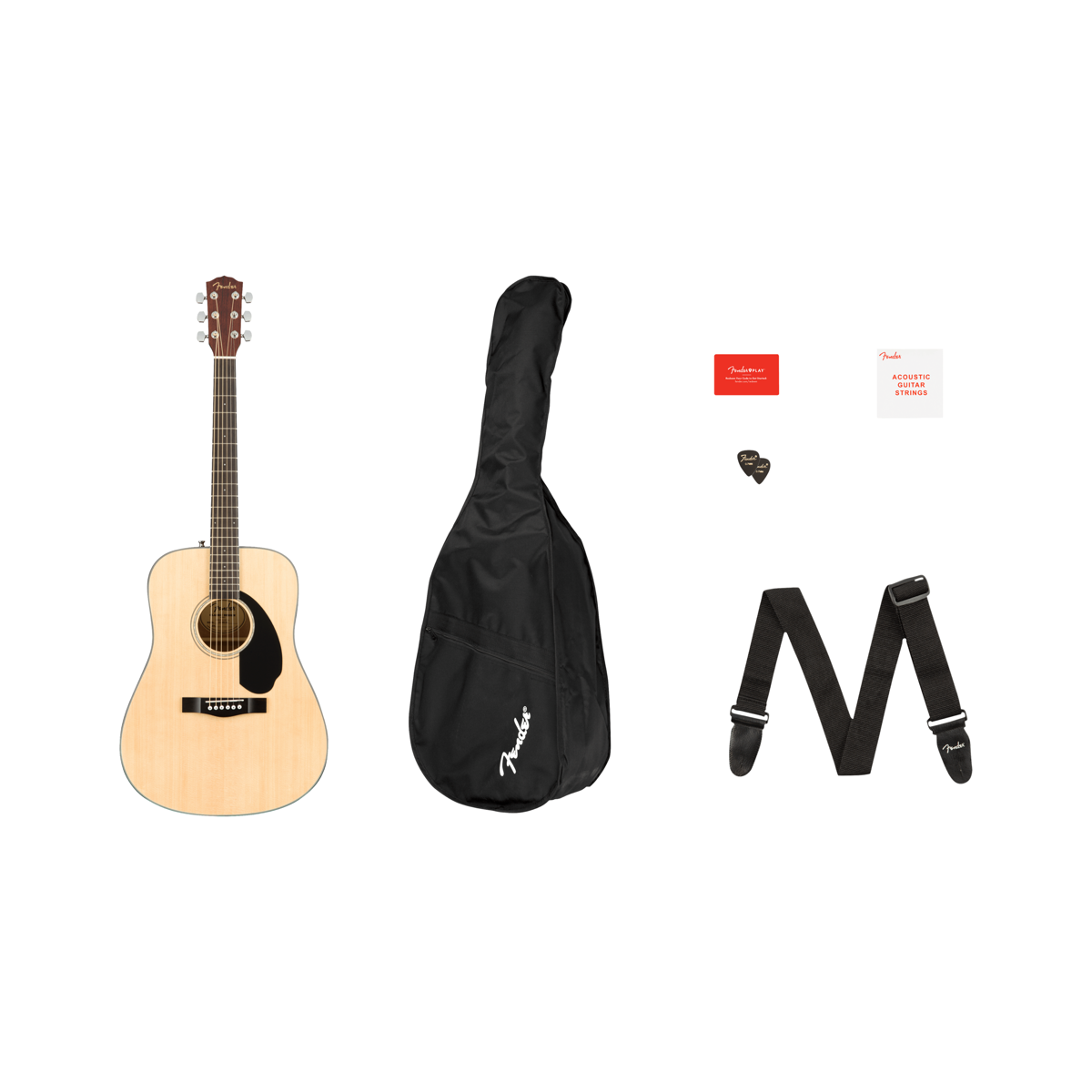Fender CD-60S Dreadnought Pack - Natural - front