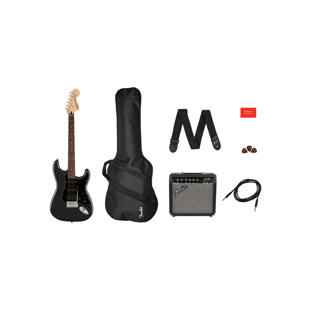 Squier Affinity Stratocaster HSS Pack - Charcoal Frost Metallic - front