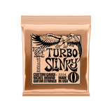 Ernie Ball Turbo Slinky nickel wound electric guitar strings, 9.5-46 gauge, front of package