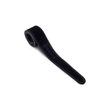 Martin suede guitar strap in black with gray underside, full length
