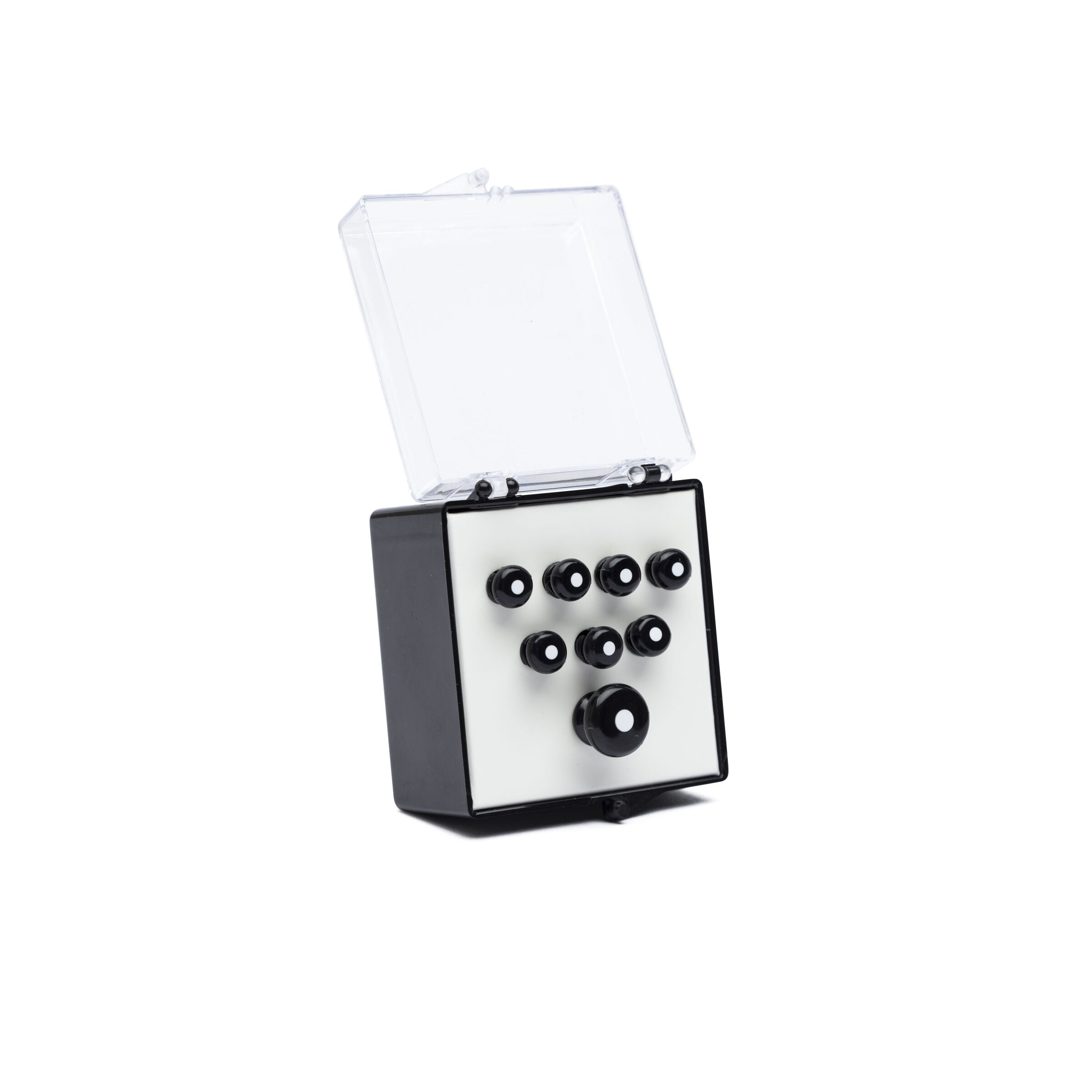 Martin black bridge pin set with white dot inlay and matching endpin