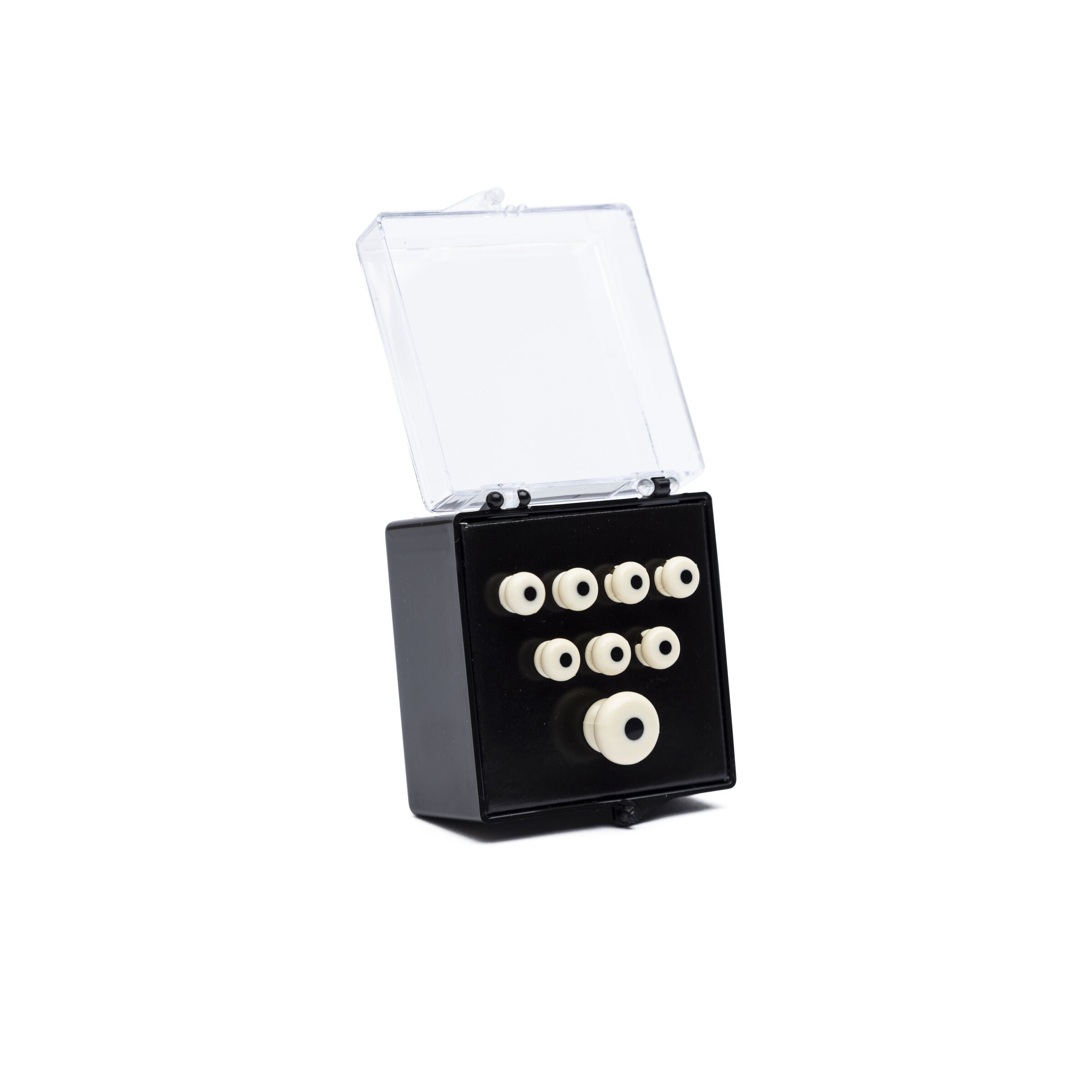 Martin white bridge pin set with black dot inlay and matching endpin