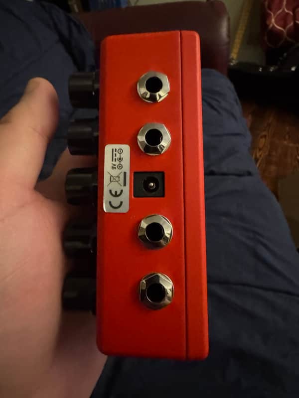 2021 MXR Tom Morello Power 50 Overdrive - side with jacks and power input - Pauls Guitar Hideout