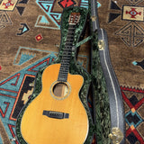 Martin 000C-28SMH Merle Haggard Blue Yodel No. 13, 2001: full guitar lying in its open green-lined hardshell case