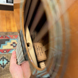 Martin 000C-28SMH Merle Haggard Blue Yodel No. 13, 2001: neck block through the soundhole showing the model stamp and serial 813168