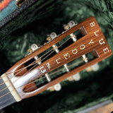 Martin 000C-28SMH Merle Haggard Blue Yodel No. 13, 2001: headstock from the side, rosewood overlay and inlay letters