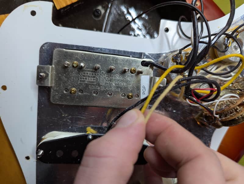 2000-2003 Fender American Fat Stratocaster - bridge humbucker back detail - Pauls Guitar Hideout