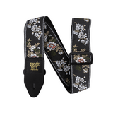 Ernie Ball Classic Jacquard guitar strap, White Blossom woven pattern
