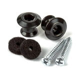 Dunlop 2PSLS033BK Straplok Dual Design strap button set in black with mounting screws