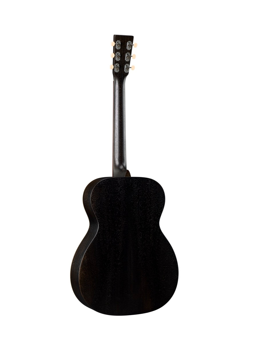 Martin 000-17E Black Smoke acoustic-electric guitar, full back view