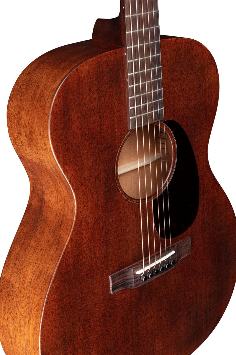 Martin 000-15M all-mahogany acoustic guitar, three-quarter angle