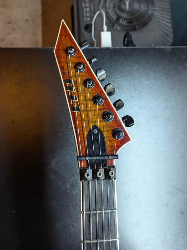 2013 ESP LTD Elite M-II - headstock front with ESP logo - Pauls Guitar Hideout
