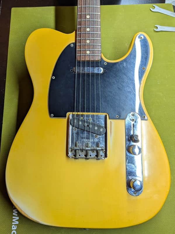 1975 Fender Telecaster - body front close-up pickups and controls - Pauls Guitar Hideout
