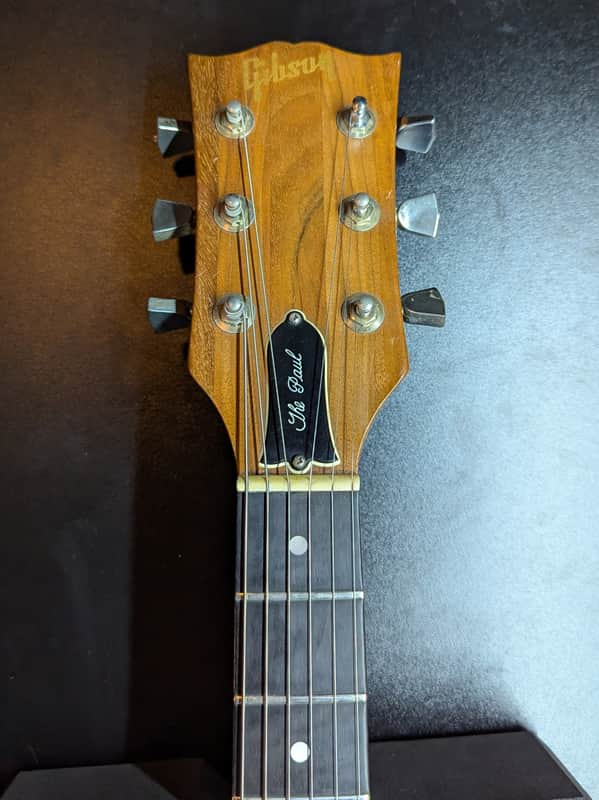 1978-1980 Gibson The Paul - headstock front with logo and truss rod cover - Pauls Guitar Hideout