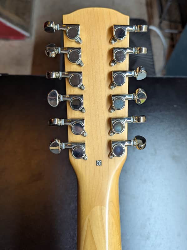 Alvarez AJ-60SC/12 - headstock back with 12 tuners - Pauls Guitar Hideout
