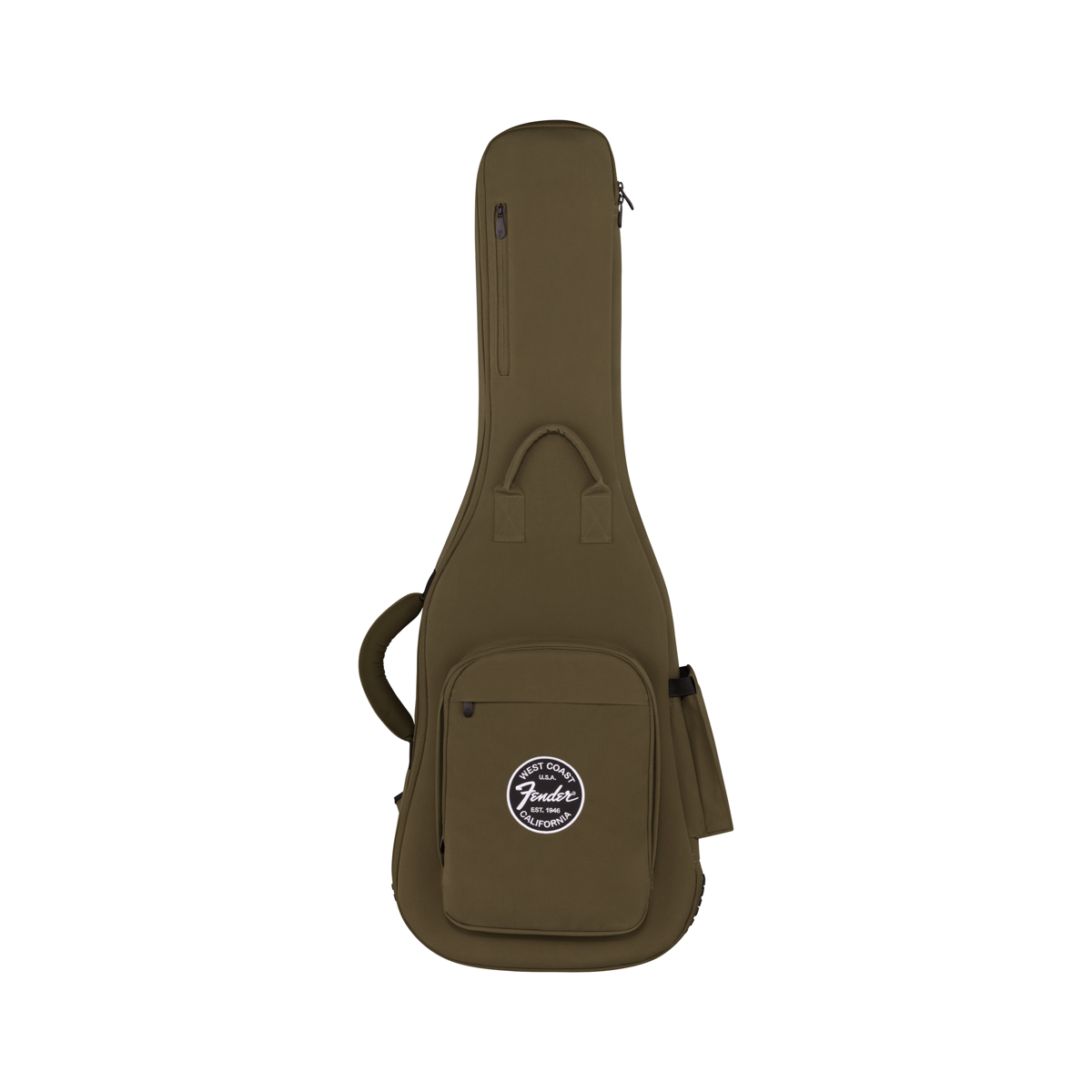 Fender Troubadour electric guitar gig bag in olive, front view