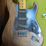 80s Schecter Dream Machine - body front natural walnut with chrome pickguard - Pauls Guitar Hideout