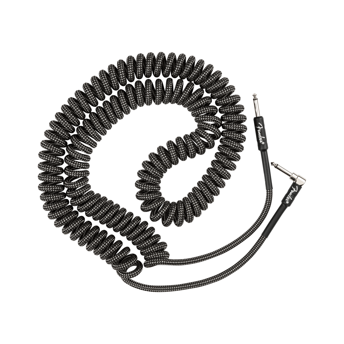 Fender Professional Series coil cable in gray tweed, coiled