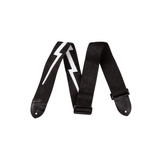 Fender nylon lightning bolt guitar strap in black and white