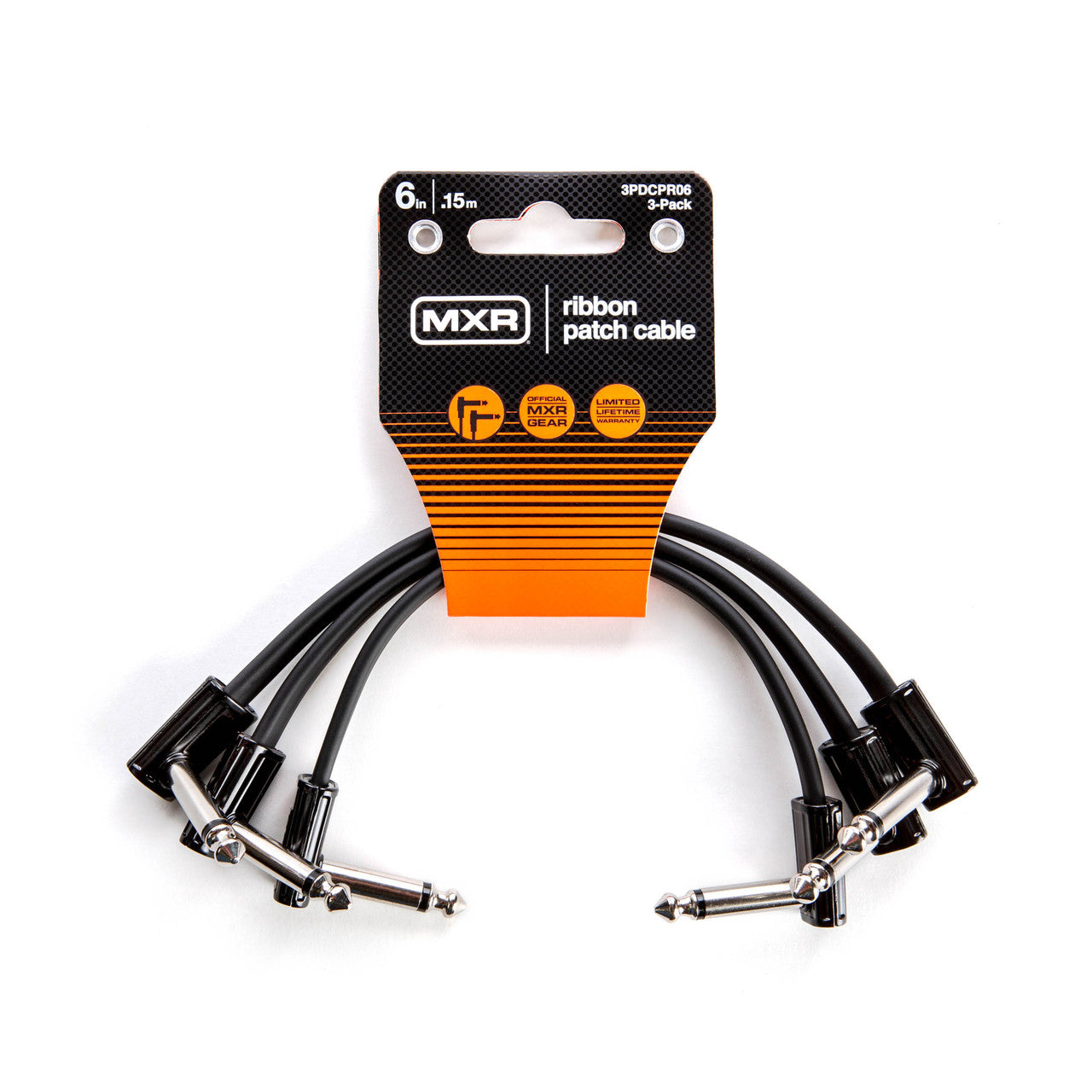 MXR 3PDCPR06 flat ribbon patch cables, 6 inch, shown as a 3-pack