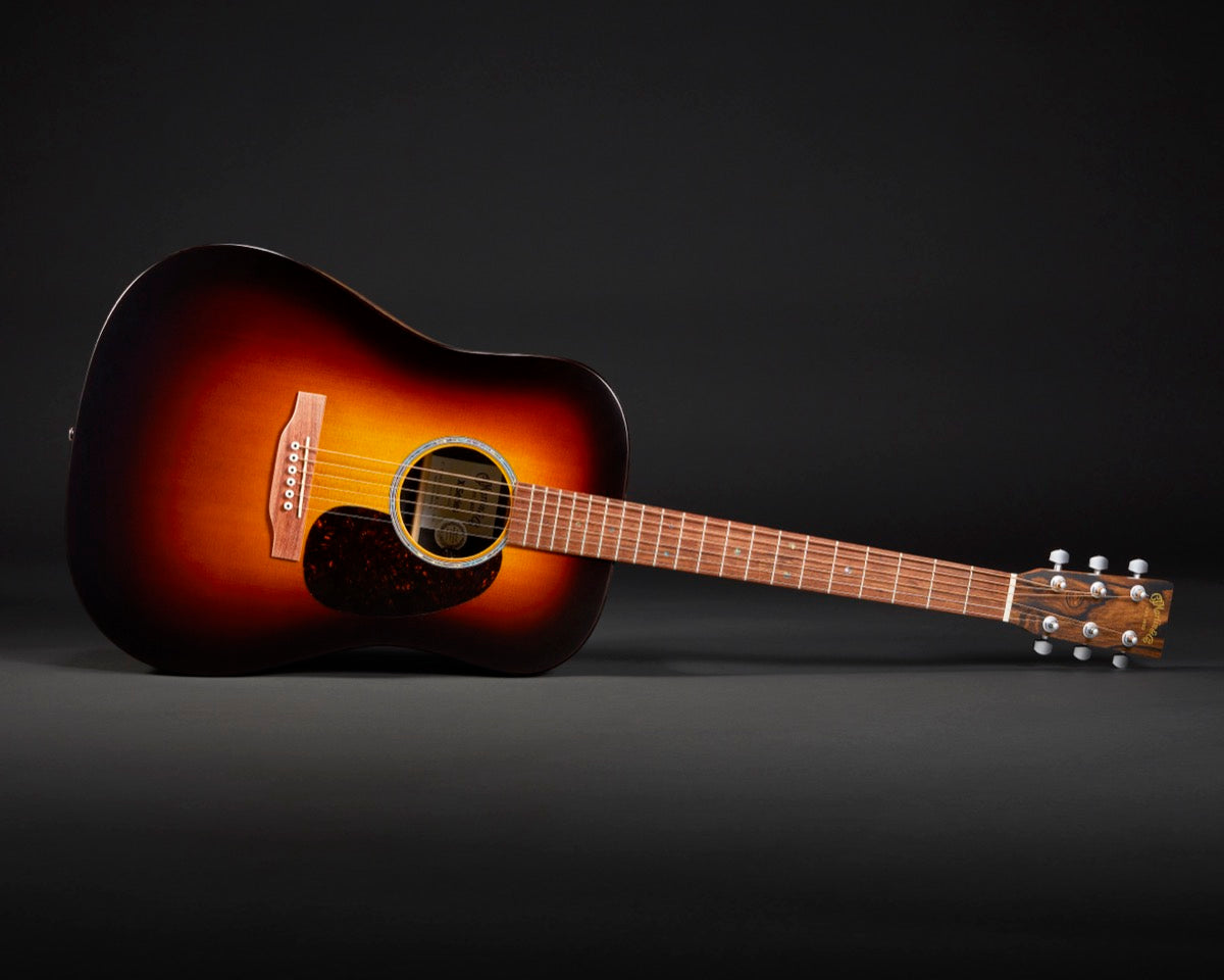 Martin D-X2E Ziricote Burst acoustic-electric, detail view