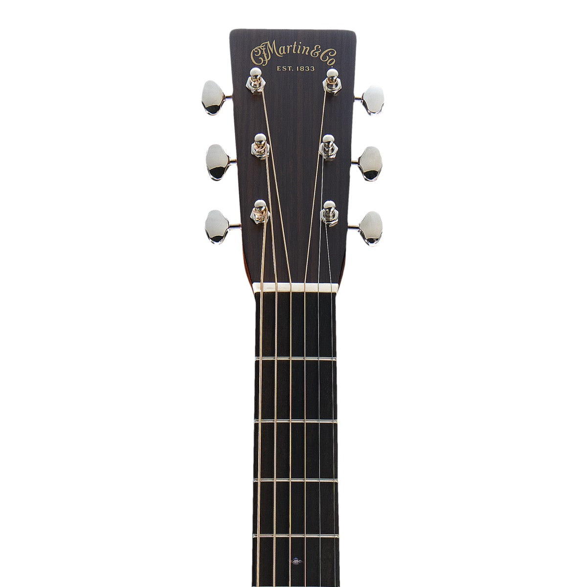 Martin OM-28 Standard Series acoustic guitar, headstock detail