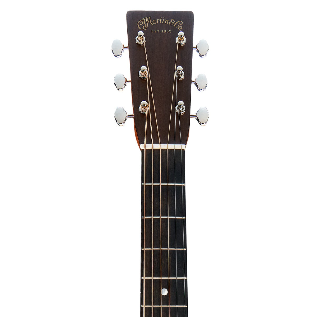 Martin D-28 Standard Series acoustic guitar, headstock detail