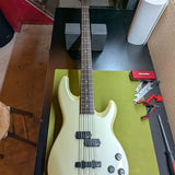 1989 Fender Precision Bass Lyte MIJ - front full body on workbench - Pauls Guitar Hideout