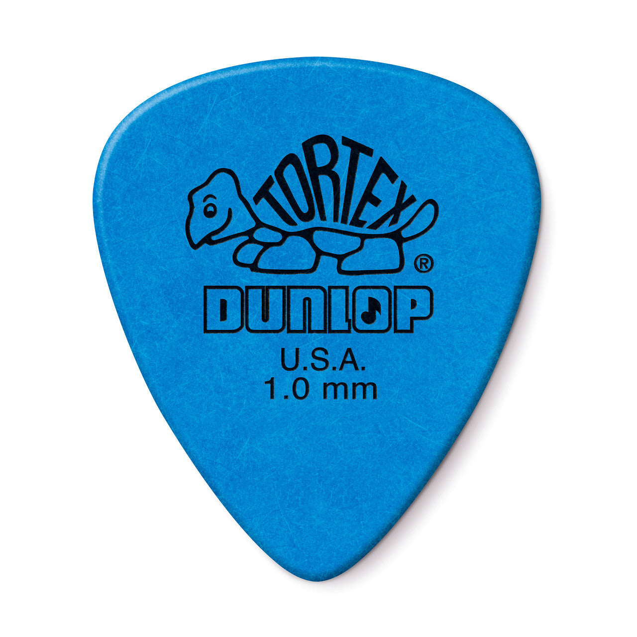 Dunlop 418P1.0 Tortex Standard picks in blue, 1.0mm, shown as a 12-pack