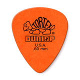 Dunlop 418P.60 Tortex Standard picks in orange, .60mm, shown as a 12-pack