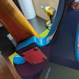 1968 Yamaha SG-3C - neck heel and red plate close-up - Pauls Guitar Hideout