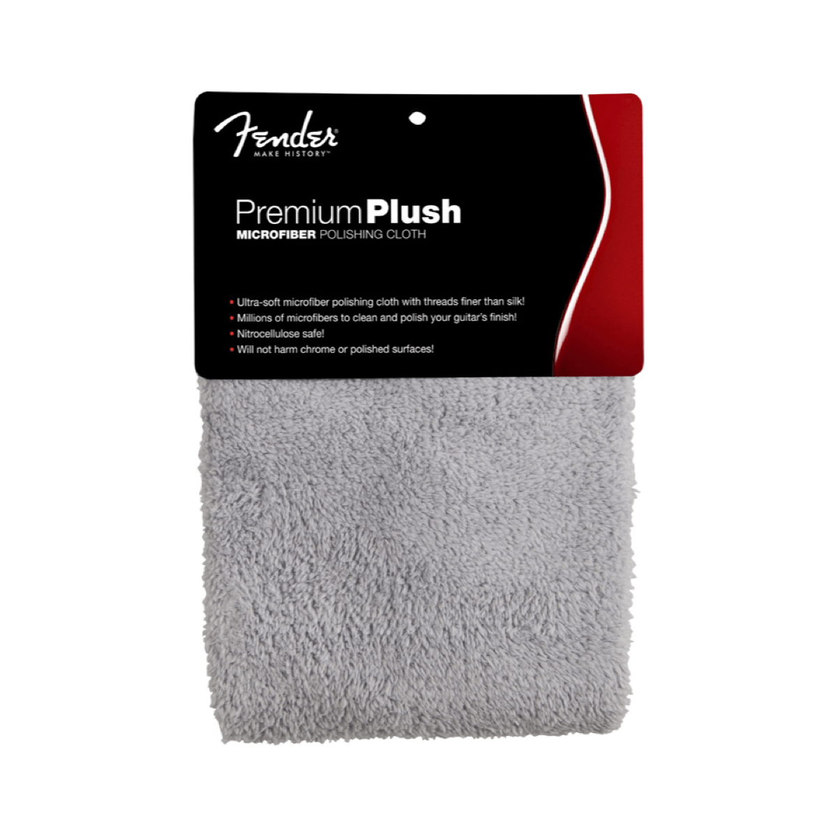 Fender premium plush microfiber polishing cloth in gray