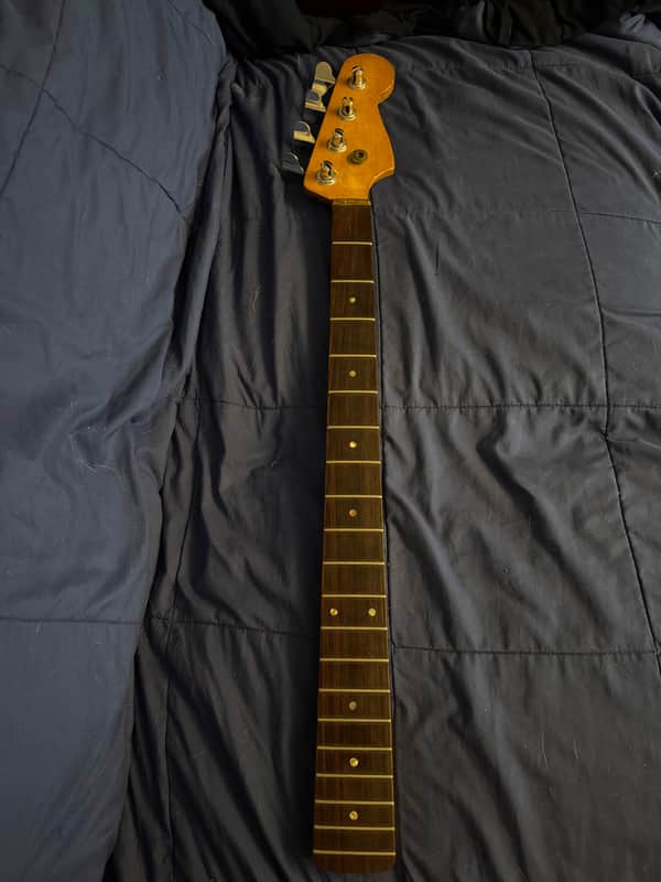 80s Phil Kubicki Bass Neck Rosewood - full neck front view - Pauls Guitar Hideout