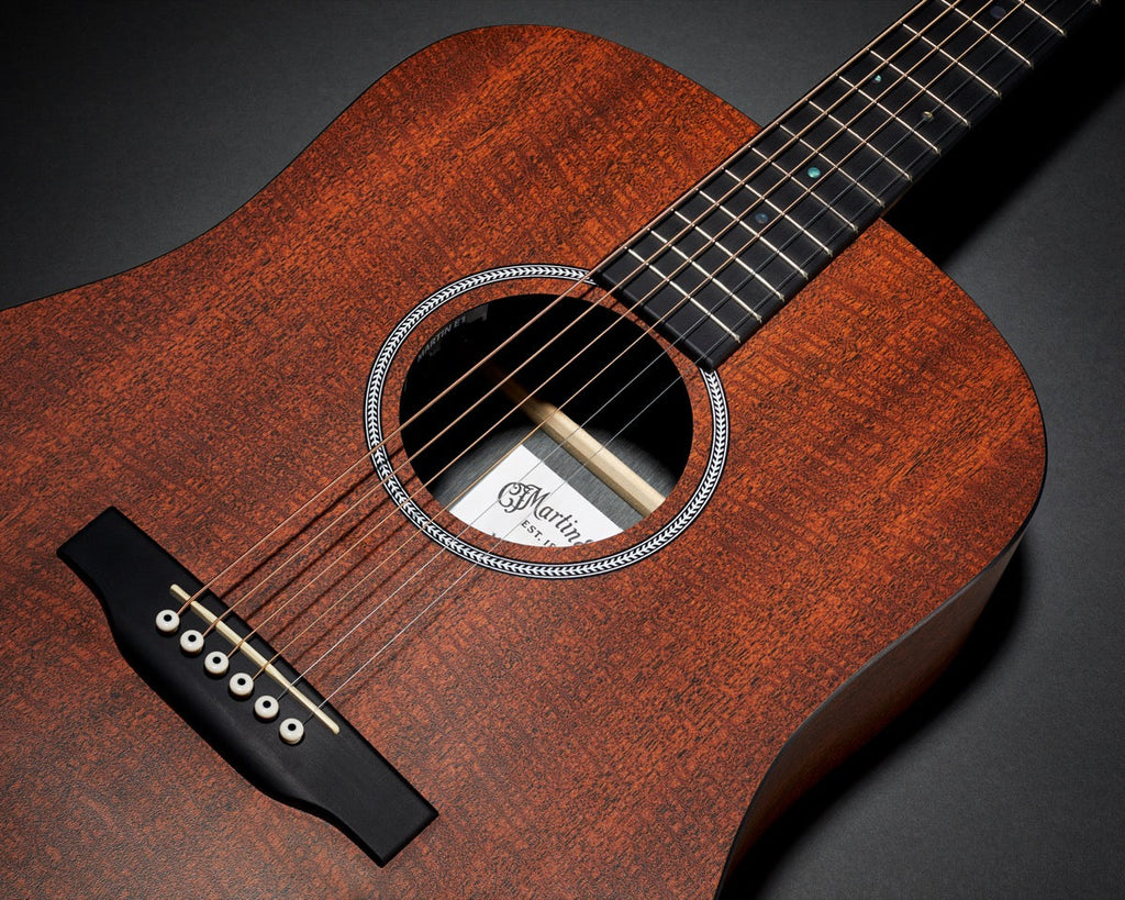 Martin D-X1E Mahogany X Series acoustic-electric, body detail
